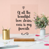 Romantic Love Story Calligraphy Wedding アクリルサイン (ウェディング)