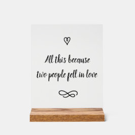 Romantic Love Story Wedding Calligraphy Keepsake アクリルサイン