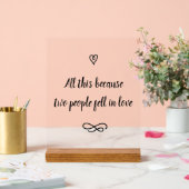 Romantic Love Story Wedding Calligraphy Keepsake アクリルサイン (ウェディング)