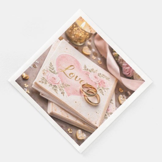 Romantic Love Wedding Theme Paper Towel Floral  (コーナー)