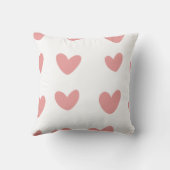 Romantic "Love You" Pink Hearts Gingham Pattern Th クッション (裏面)