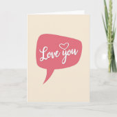 Romantic Love You Script Heart Card カード (正面)