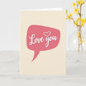Romantic Love You Script Heart Card カード (黄色い花)