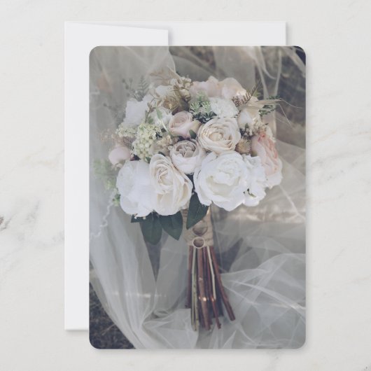 Romantic Lovebirds Heart Wedding Invitation | Lush 招待状 (裏面)