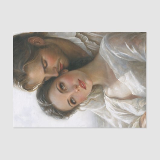 Romantic Lovers Gentle Embrace Decoupage 薄葉紙 (正面)