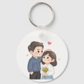Romantic Lovers Keychain – Cute Couple Love Gift キーホルダー (正面)