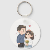 Romantic Lovers Keychain – Cute Couple Love Gift キーホルダー (裏面)