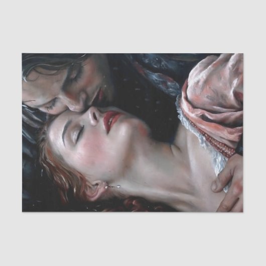 Romantic Lovers Red Gown Decoupage 薄葉紙 (正面)