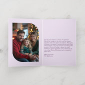 Romantic Luxe Hand Drawn Merry Christmas Photo 箔シーズンカード (内側レイダウン)