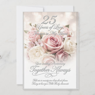 Romantic Luxury 25th Wedding Anniversary Card シーズンカード