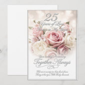 Romantic Luxury 25th Wedding Anniversary Card シーズンカード (正面/裏面)