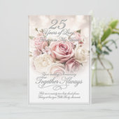 Romantic Luxury 25th Wedding Anniversary Card シーズンカード (スタンド正面)