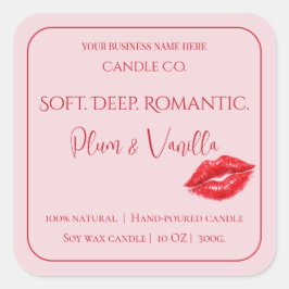 Romantic Luxury Love Design - Velvet Kiss Candle  スクエアシール