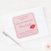 Romantic Luxury Love Design - Velvet Kiss Candle  スクエアシール (封筒)