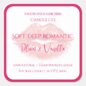 Romantic Luxury Love Design - Velvet Kiss Candle  スクエアシール (正面)