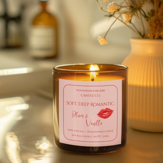 Romantic Luxury Love Design - Velvet Kiss Candle  スクエアシール