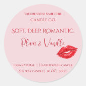 Romantic Luxury Love Design - Velvet Kiss Candle  スクエアシール (正面)
