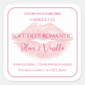 Romantic Luxury Love Design - Velvet Kiss Candle  スクエアシール (正面)