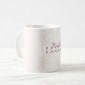 Romantic Luxury Mug– Pastel Flowers LOVE  コーヒーマグカップ (正面左)