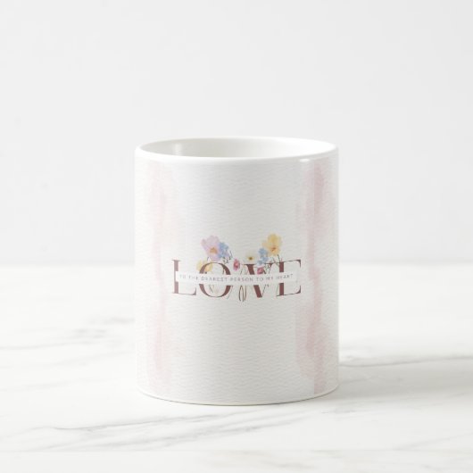 Romantic Luxury Mug– Pastel Flowers LOVE  コーヒーマグカップ (中央)