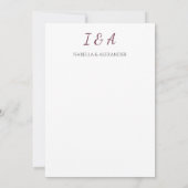 Romantic Magnolia Floral Burgundy Wedding Invitati 招待状 (裏面)