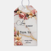 Romantic Marble Gold Floral Wedding  ギフトタグ (裏面)