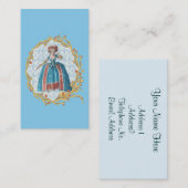 Romantic Marie Antoinette business card Blue 名刺 (正面/裏面)