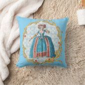 Romantic Marie Antoinette pillow Blue クッションB クッション (ブランケット)