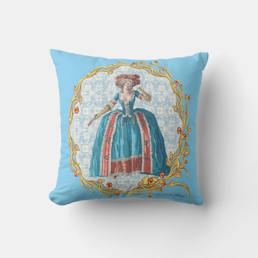 Romantic Marie Antoinette pillow Blue クッションB クッション (正面)