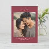 Romantic Maroon Minimalist Photo セーブザデート (スタンド正面)