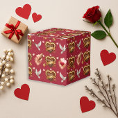 Romantic Maroon Pattern Doves Hearts Emblem フェイバーボックス