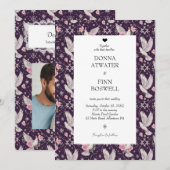 Romantic Maroon Unique Maximalist Custom Wedding  招待状 (正面/裏面)