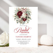 Romantic Marsala & Gold Bridal Shower Invitation 招待状