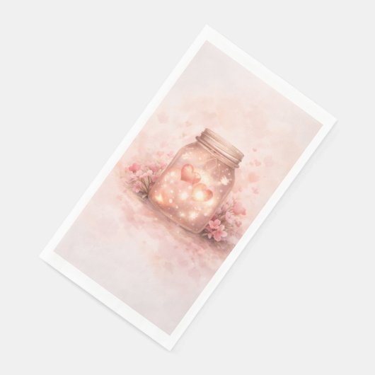 Romantic Mason Jar Hearts Paper Napkin (コーナー)