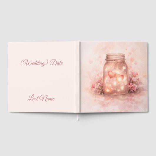 Romantic Mason Jar Wedding Guest Book ゲストブック (全面)