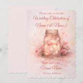 Romantic Mason Jar Wedding Invitation 招待状 (正面/裏面)