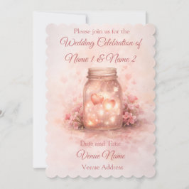 Romantic Mason Jar Wedding Invitation 招待状
