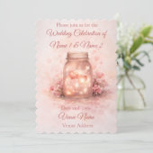 Romantic Mason Jar Wedding Invitation 招待状 (スタンド正面)