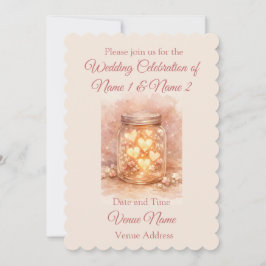 Romantic Mason Jar Wedding Invitation 招待状
