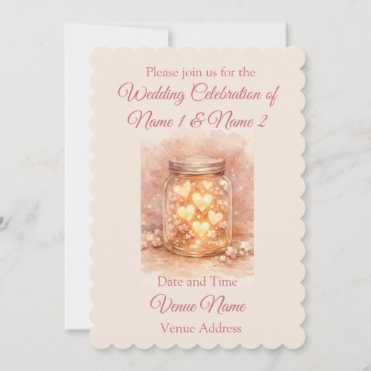 Romantic Mason Jar Wedding Invitation 招待状 (正面)