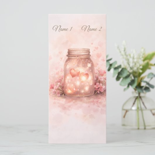 Romantic Mason Jar Wedding Program プログラム (スタンド正面)