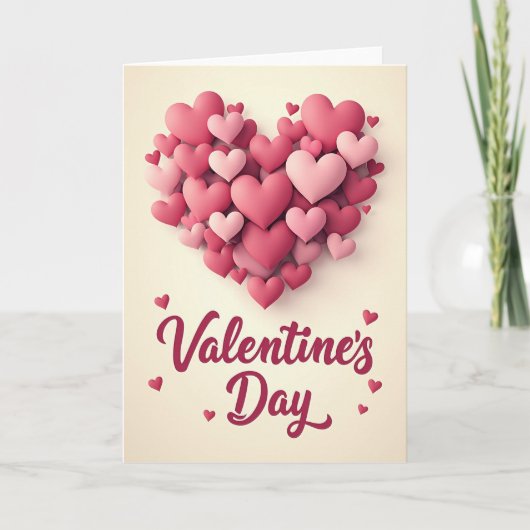 Romantic Matte Hearts Love Card カード (正面)