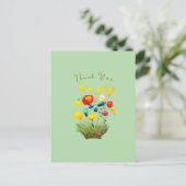 Romantic Meadow – Elegant Floral Birthday Touch ポストカード (スタンド正面)