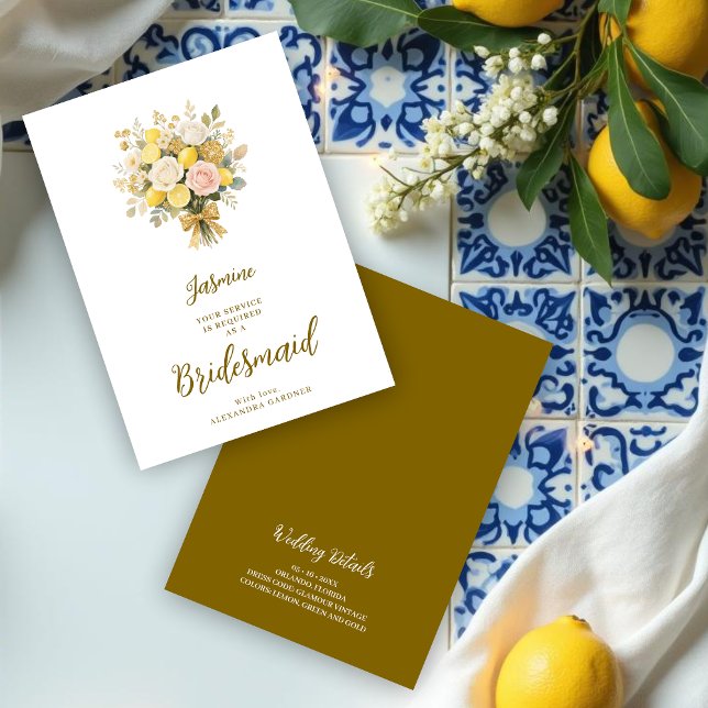 Romantic Mediterranean Bouquet Bridesmaid Proposal (Romantic Mediterranean Bouquet Bridesmaid Proposal Cards for Team Bridal. )