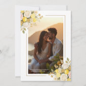 Romantic Mediterranean Lemons Floral Bunch Wedding セーブザデート (裏面)