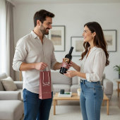 Romantic message personalized ワインギフトバッグ