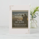 Romantic & Minimal Wedding Invitation Template | E 招待状 (スタンド正面)