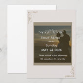 Romantic & Minimal Wedding Invitation Template | E 招待状 (正面/裏面)