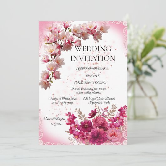 Romantic Minimal Wedding Invite 招待状 (スタンド正面)