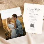 Romantic Minimalist Full Photo Double Sided セーブザデート<br><div class="desc">Capture your love story with this Romantic Minimalist Full Photo Double Sided Save the Date featuring an intimate couple photo and elegant handwritten script details. Perfect for modern couples seeking a soft, dreamy, and sophisticated aesthetic, this design balances warmth and elegance effortlessly. The refined serif typography and airy neutral tones...</div>